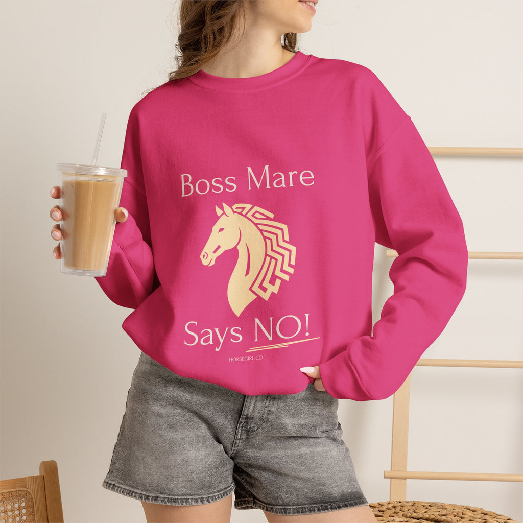 Boss Mare Says NO! Horse Lover Crewneck Sweatshirt