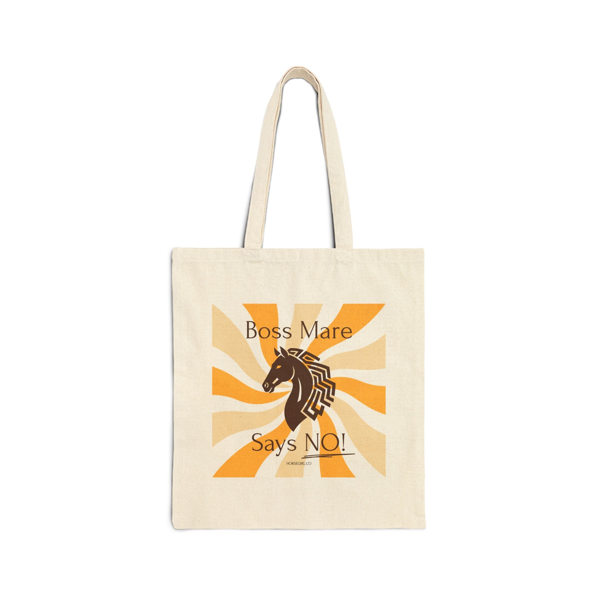 Boss Mare Says No! Canvas Tote Bag — Funny Horse Lover Grocery/Market Tote