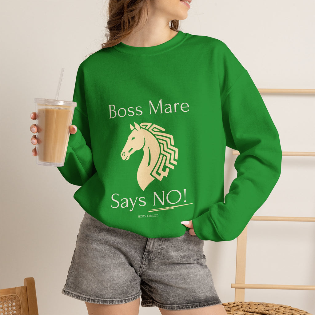 Boss Mare Says NO! Horse Lover Crewneck Sweatshirt