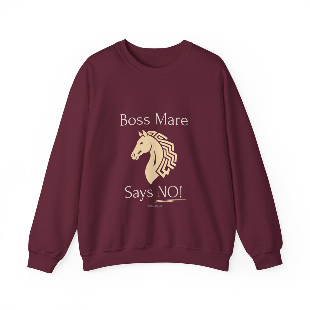 Boss Mare Says NO! Horse Lover Crewneck Sweatshirt