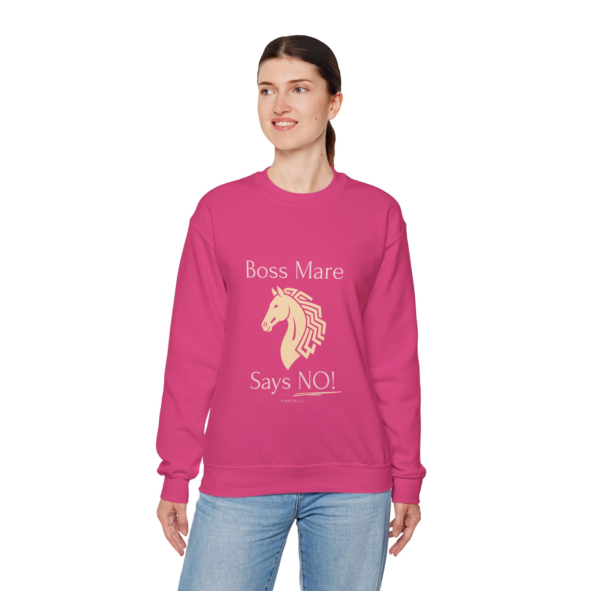 Boss Mare Says NO! Horse Lover Crewneck Sweatshirt