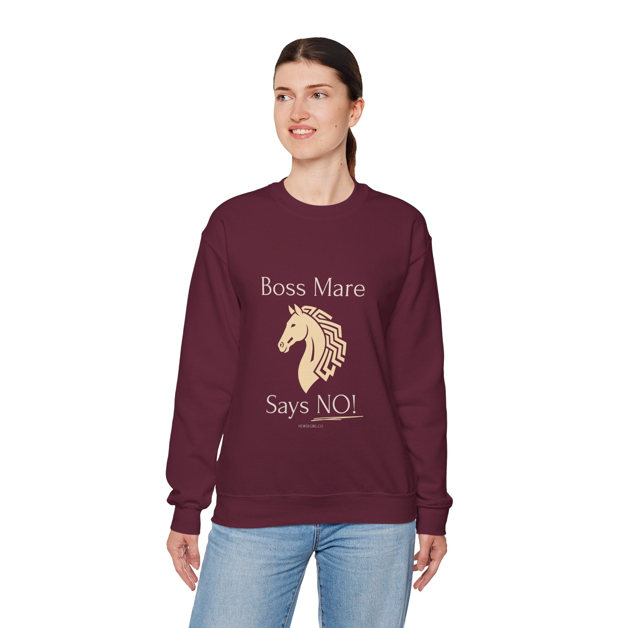 Boss Mare Says NO! Horse Lover Crewneck Sweatshirt