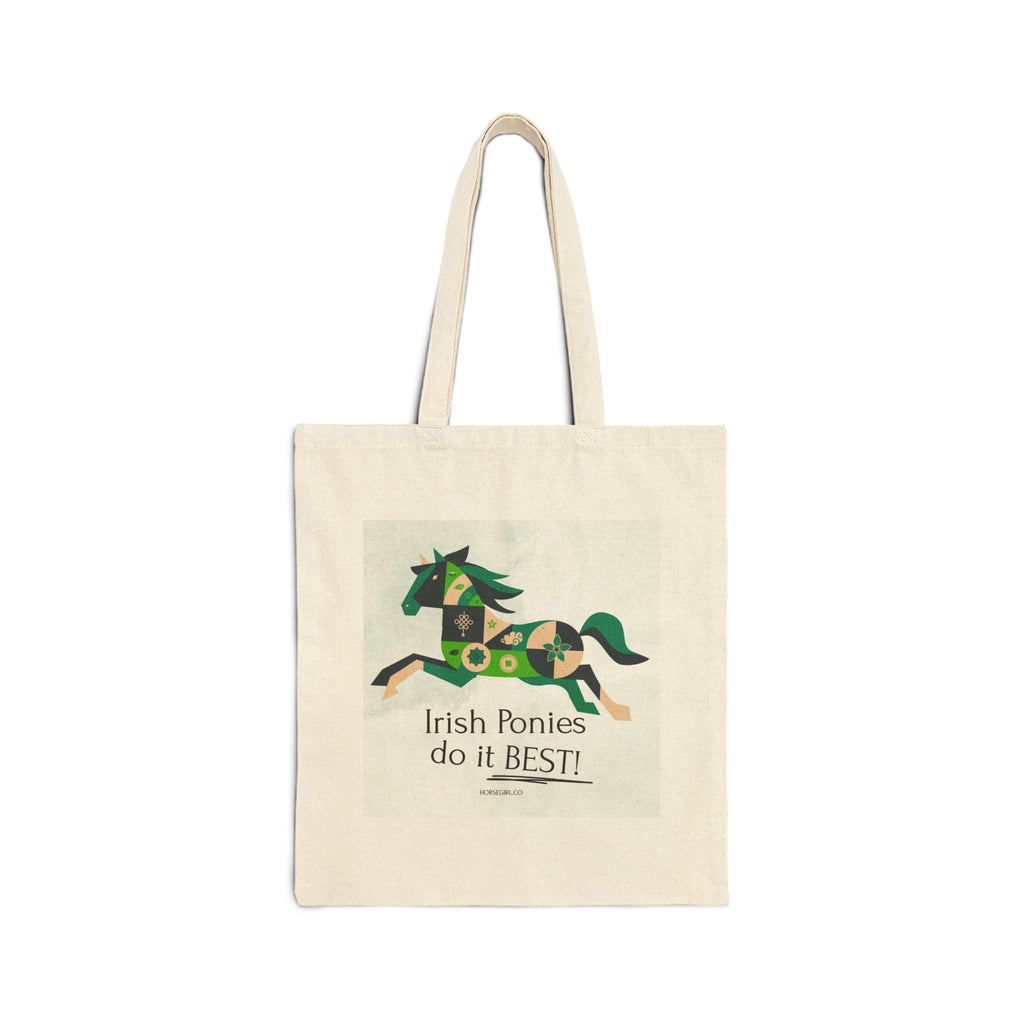 Irish Ponies Do It Best Tote Bag — St. Patrick’s Day Canvas Shopping Tote