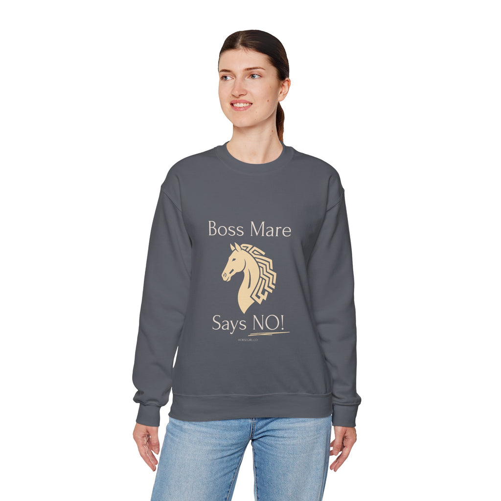 Boss Mare Says NO! Horse Lover Crewneck Sweatshirt
