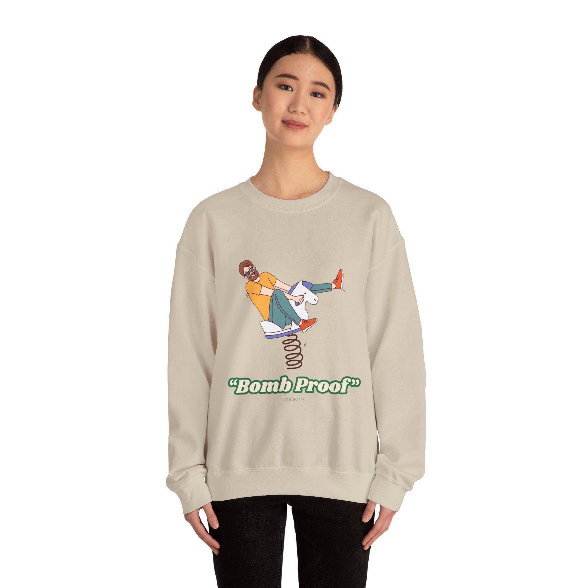 Crewneck Sweatshirt — 'Bomb Proof' Retro Playground Graphic