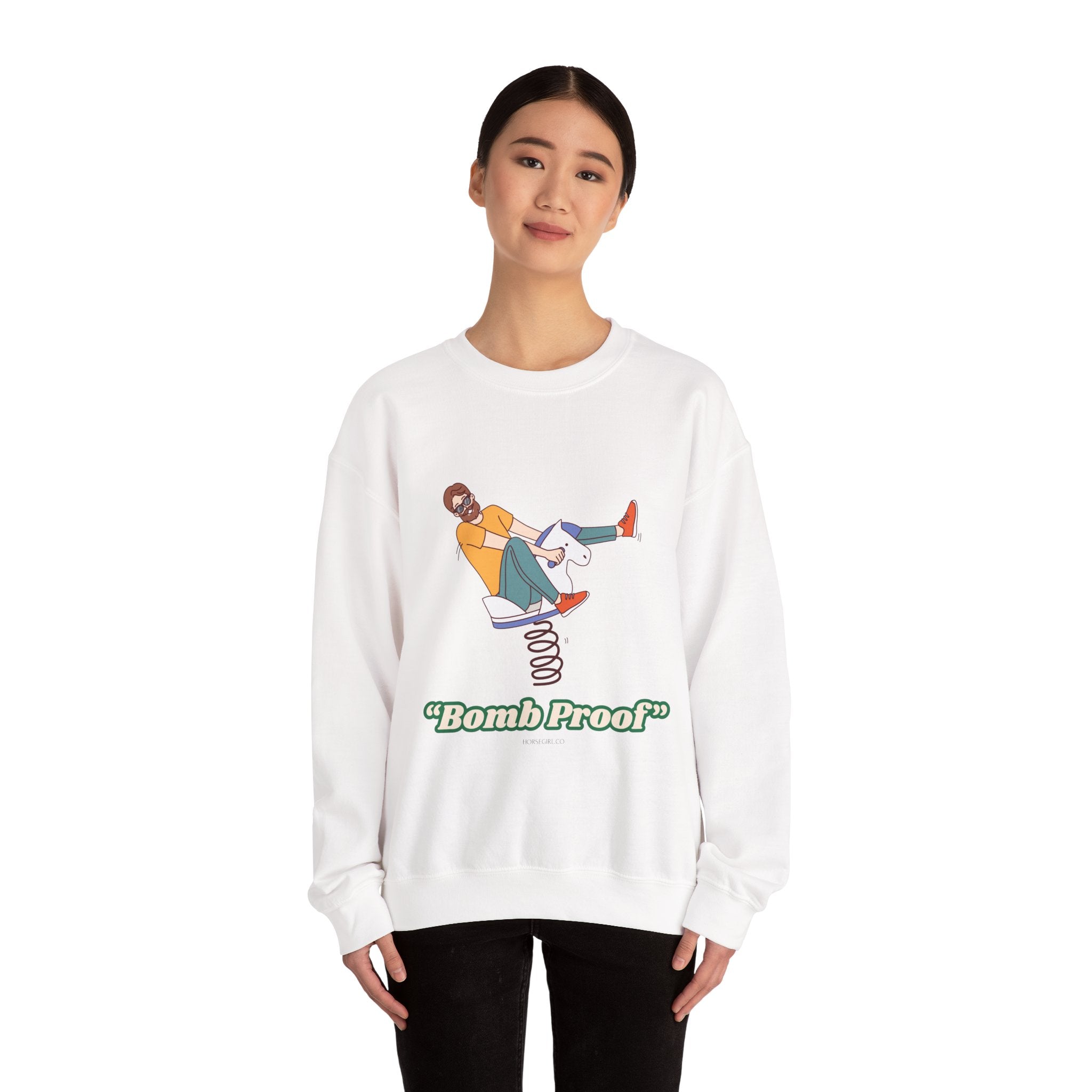 Crewneck Sweatshirt — 'Bomb Proof' Retro Playground Graphic