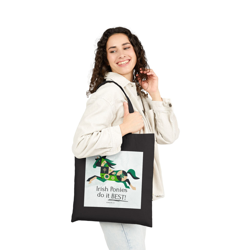 Irish Ponies Do It Best Tote Bag — St. Patrick’s Day Canvas Shopping Tote