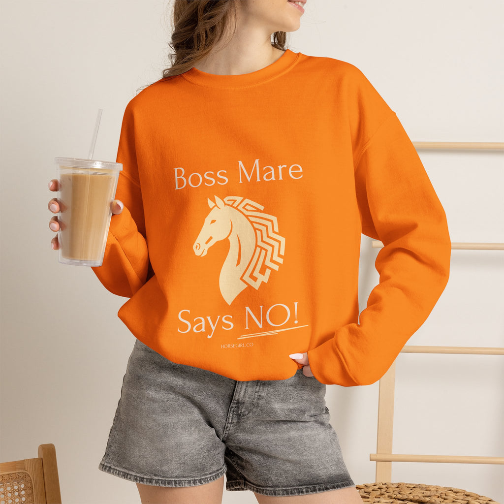 Boss Mare Says NO! Horse Lover Crewneck Sweatshirt