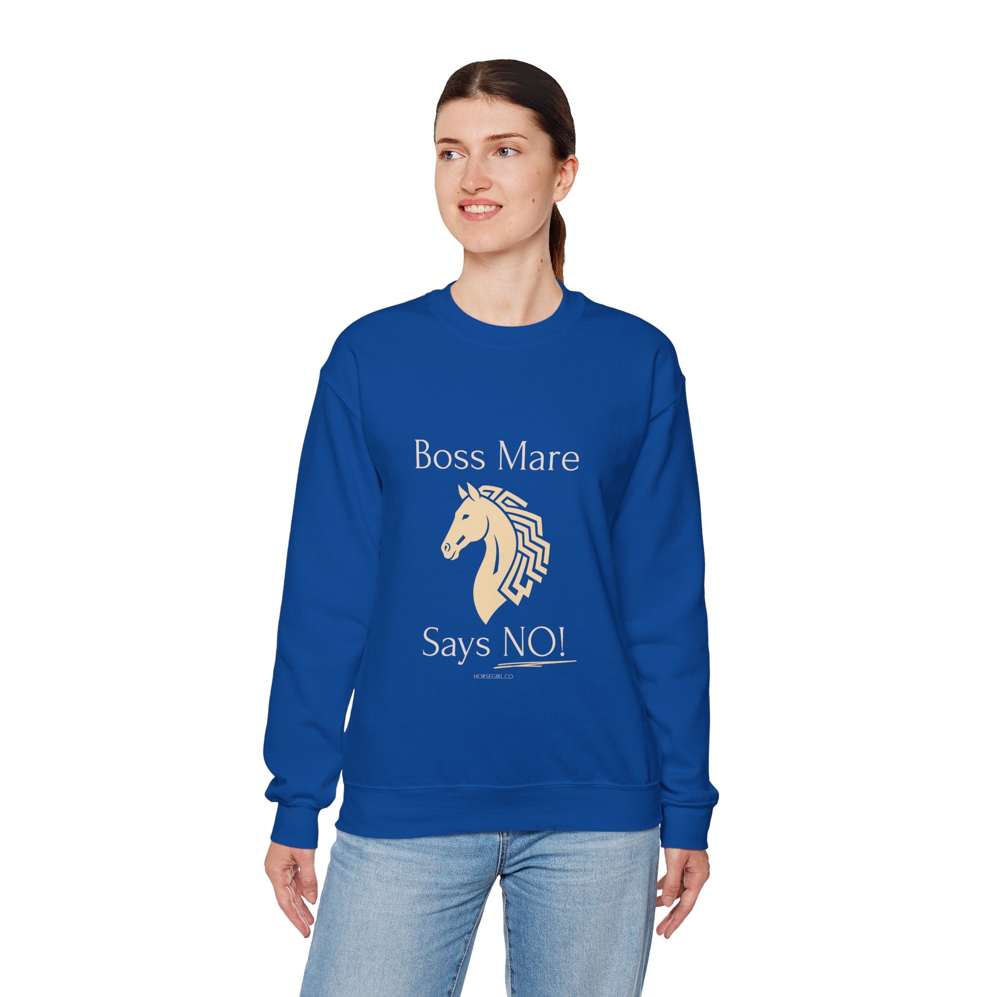 Boss Mare Says NO! Horse Lover Crewneck Sweatshirt