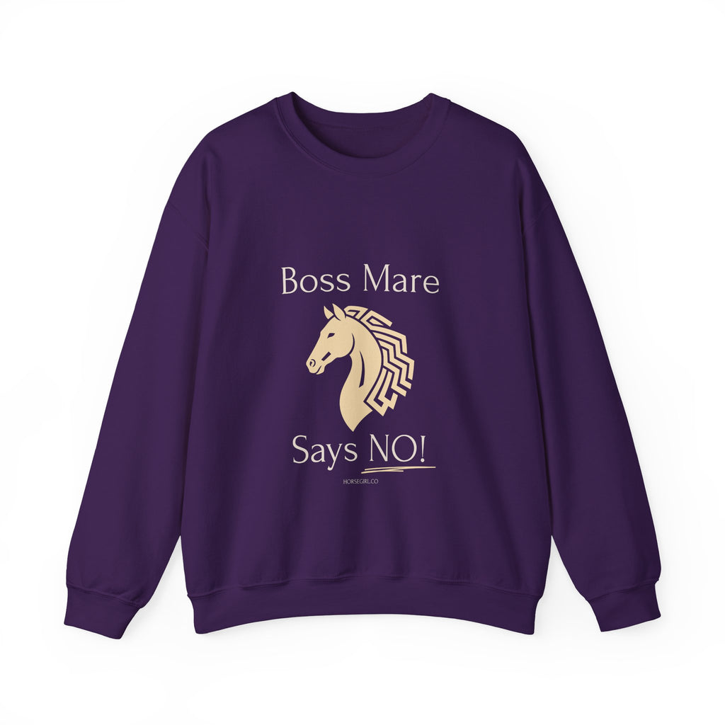 Boss Mare Says NO! Horse Lover Crewneck Sweatshirt