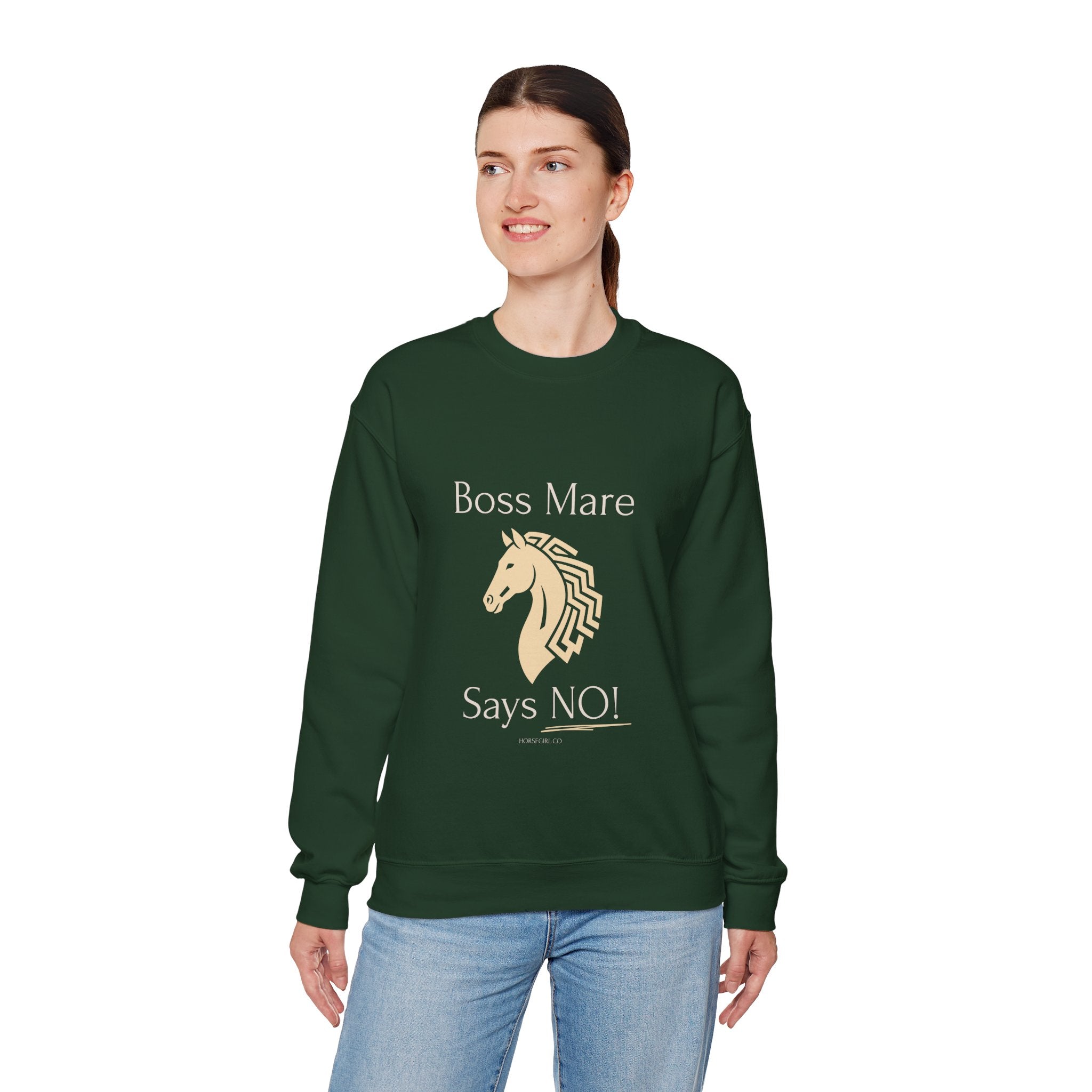 Boss Mare Says NO! Horse Lover Crewneck Sweatshirt