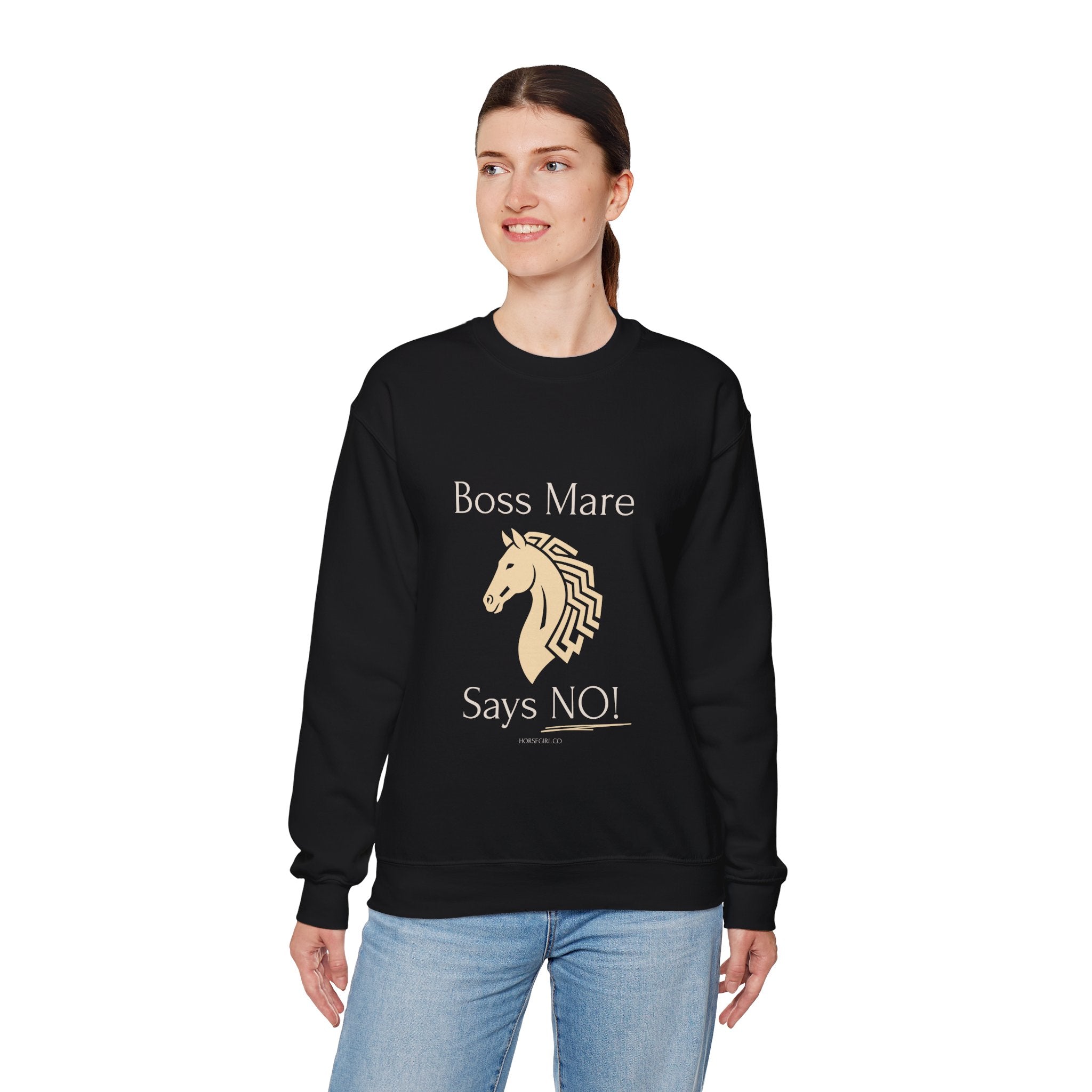 Boss Mare Says NO! Horse Lover Crewneck Sweatshirt