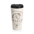 Horsegirl Stainless Steel Travel Mug — Insulated Equestrian Coffee Tumbler with Horse Sketch
