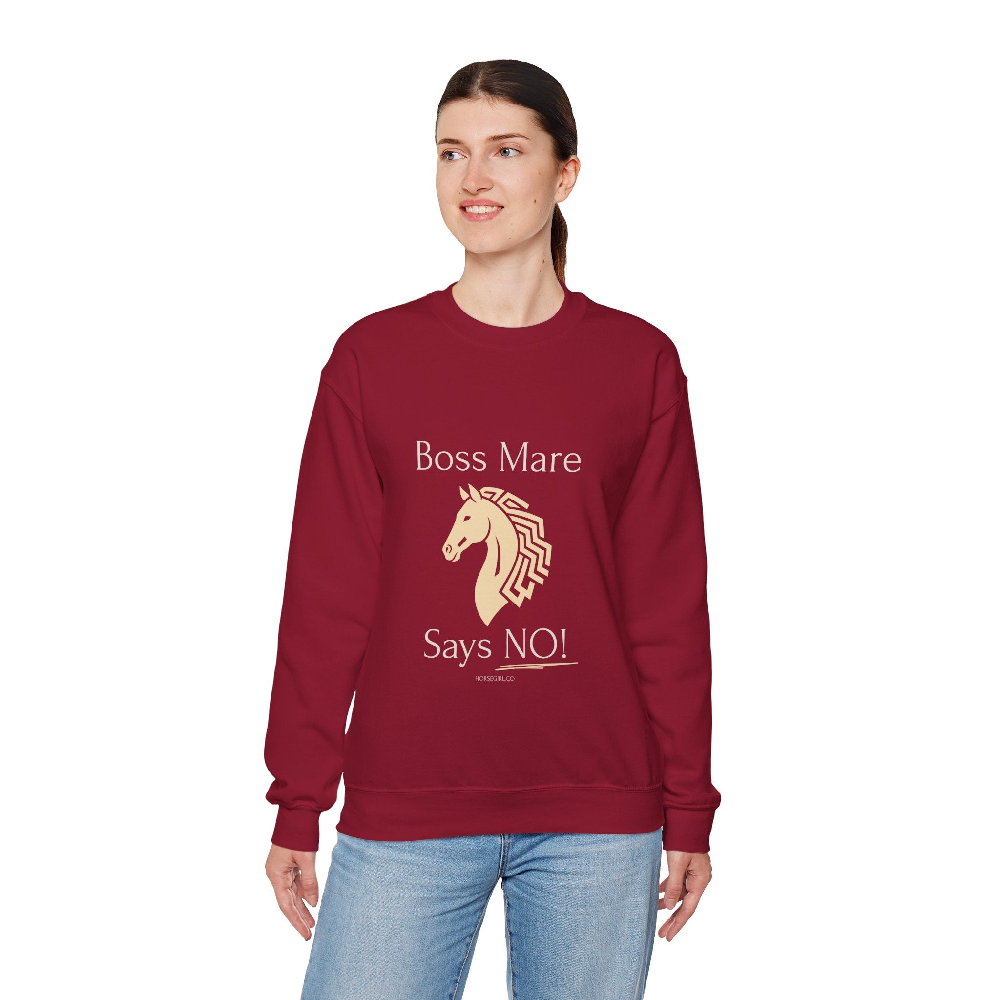 Boss Mare Says NO! Horse Lover Crewneck Sweatshirt