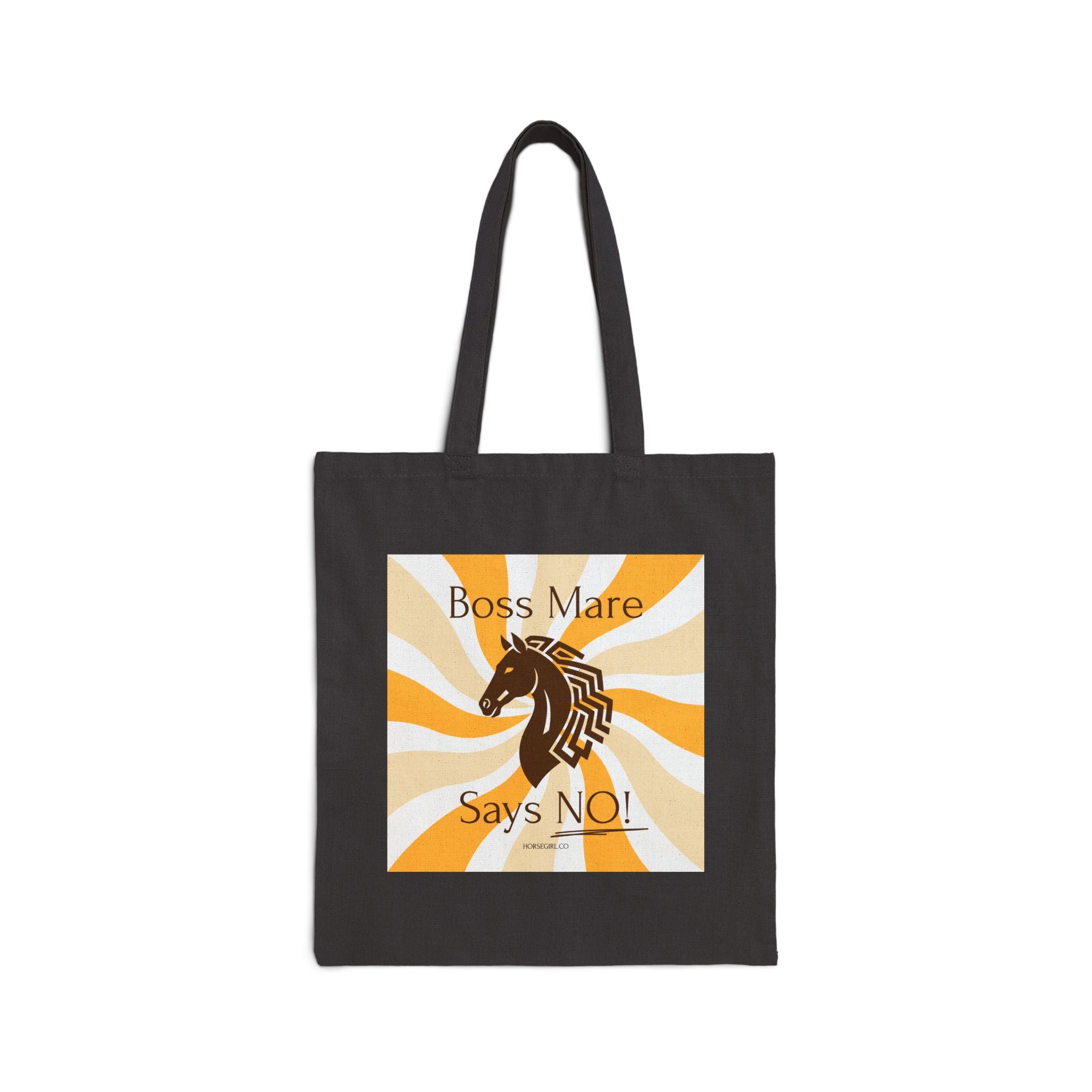 Boss Mare Says No! Canvas Tote Bag — Funny Horse Lover Grocery/Market Tote