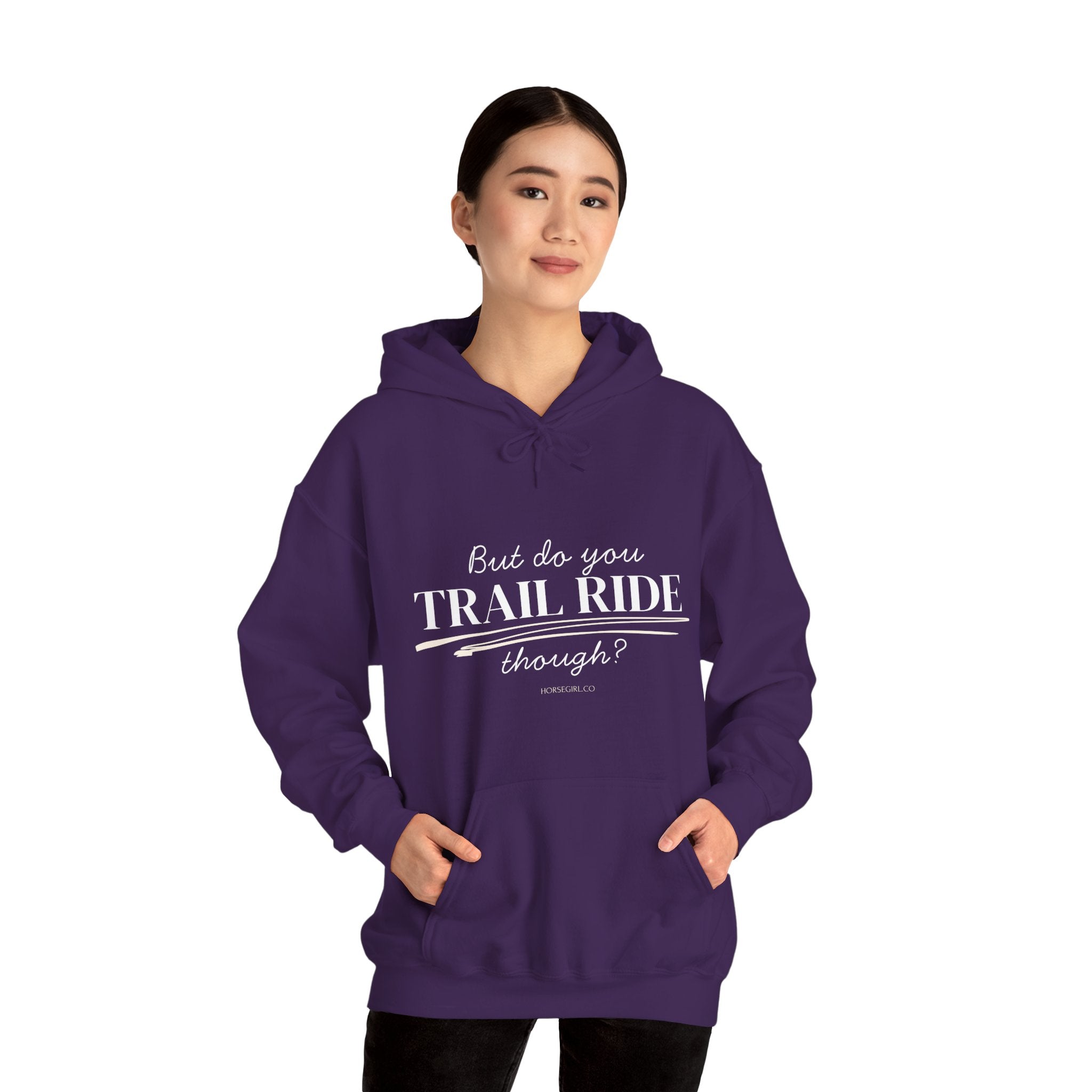 Trail Ride Hoodie — "But do you TRAIL RIDE though?" Casual Trail Riding Pullover