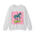 Crewneck Sweatshirt — 'Gateway to Happiness' Retro Carousel Horse Graphic