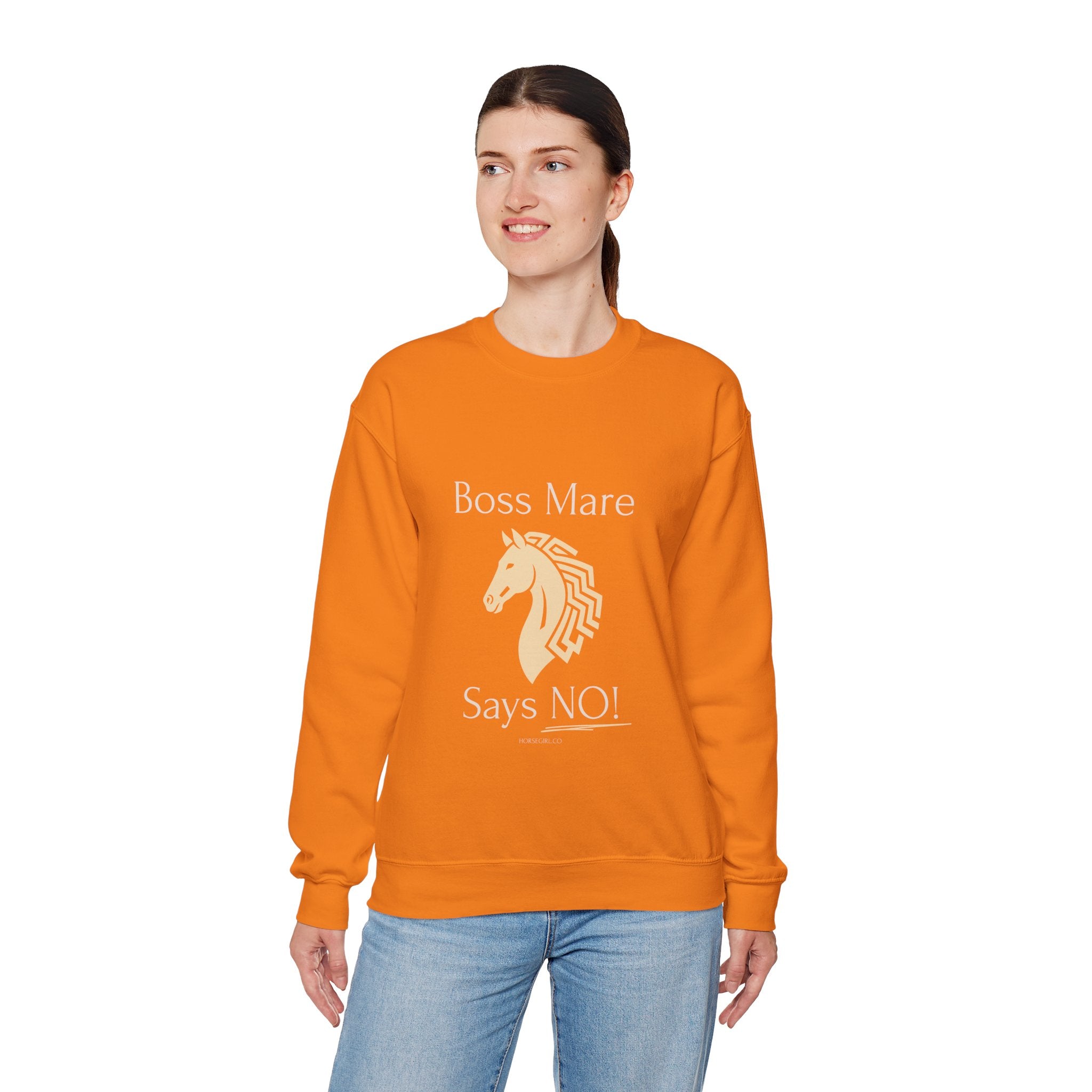 Boss Mare Says NO! Horse Lover Crewneck Sweatshirt
