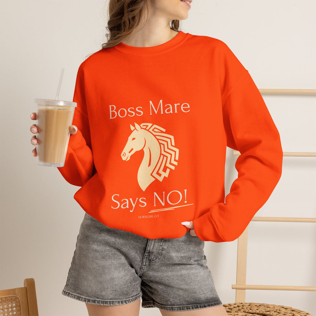 Boss Mare Says NO! Horse Lover Crewneck Sweatshirt