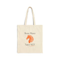 Boss Mare Says NO! Canvas Tote Bag — Funny Horse Lover Grocery Tote