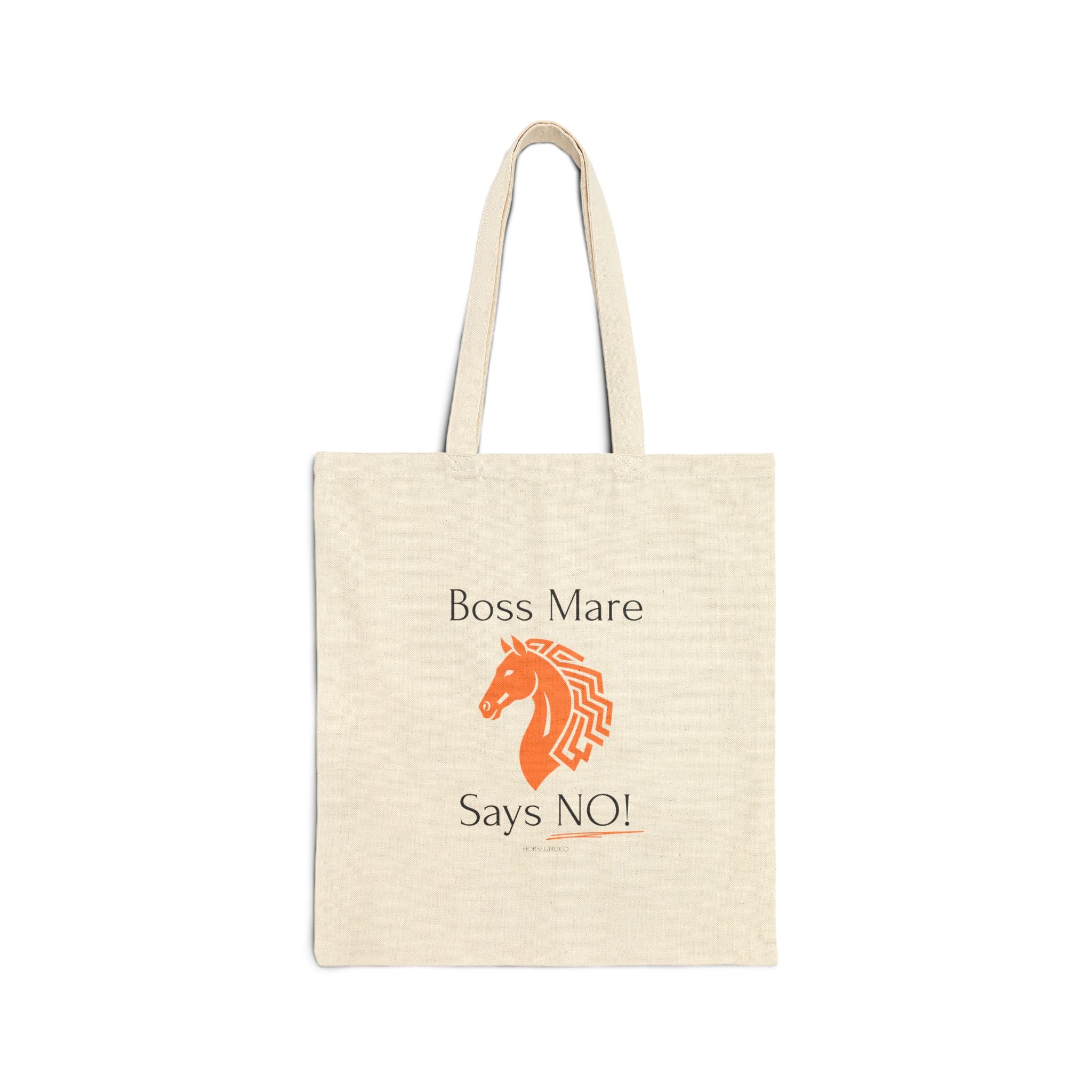 Boss Mare Says NO! Canvas Tote Bag — Funny Horse Lover Grocery Tote