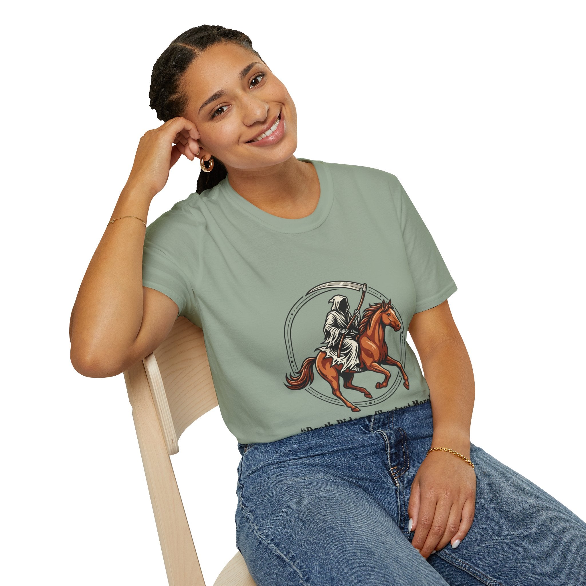 Death Rides a Chestnut Mare T-Shirt — Grim Reaper Horse T Shirt for Women