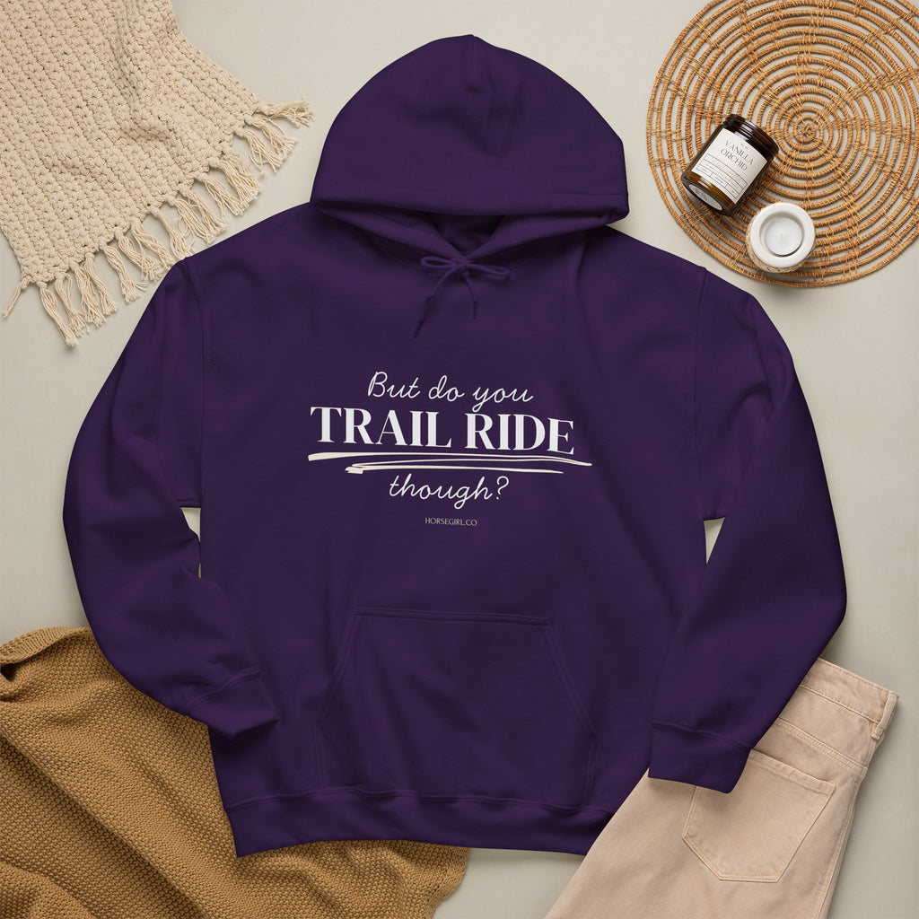 Trail Ride Hoodie — "But do you TRAIL RIDE though?" Casual Trail Riding Pullover