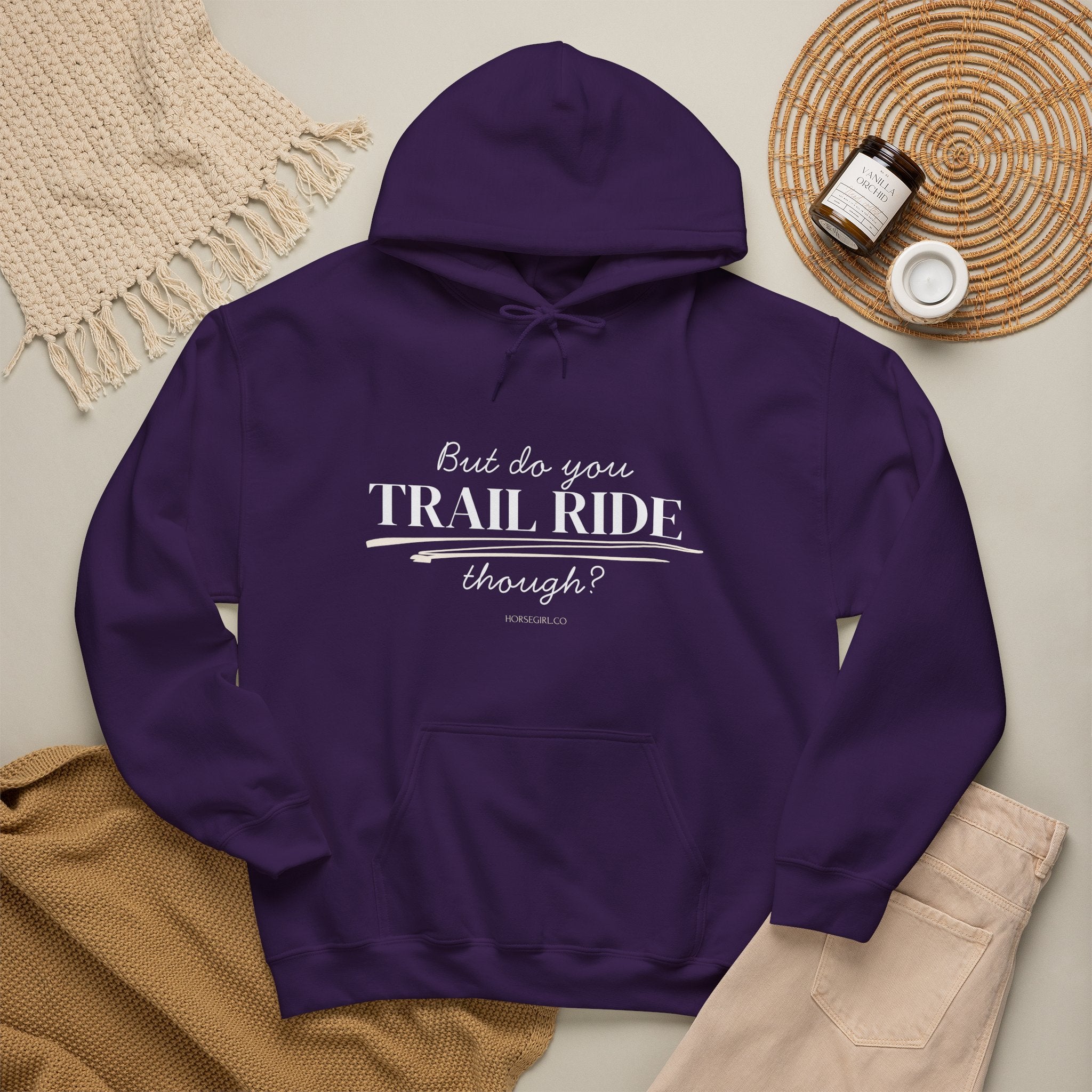 Trail Ride Hoodie — "But do you TRAIL RIDE though?" Casual Trail Riding Pullover