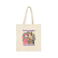 Horse Riding Tote Bag — "Death's Daughter Rides a Shetland" Cute Grim Reaper & Pony Canvas Tote