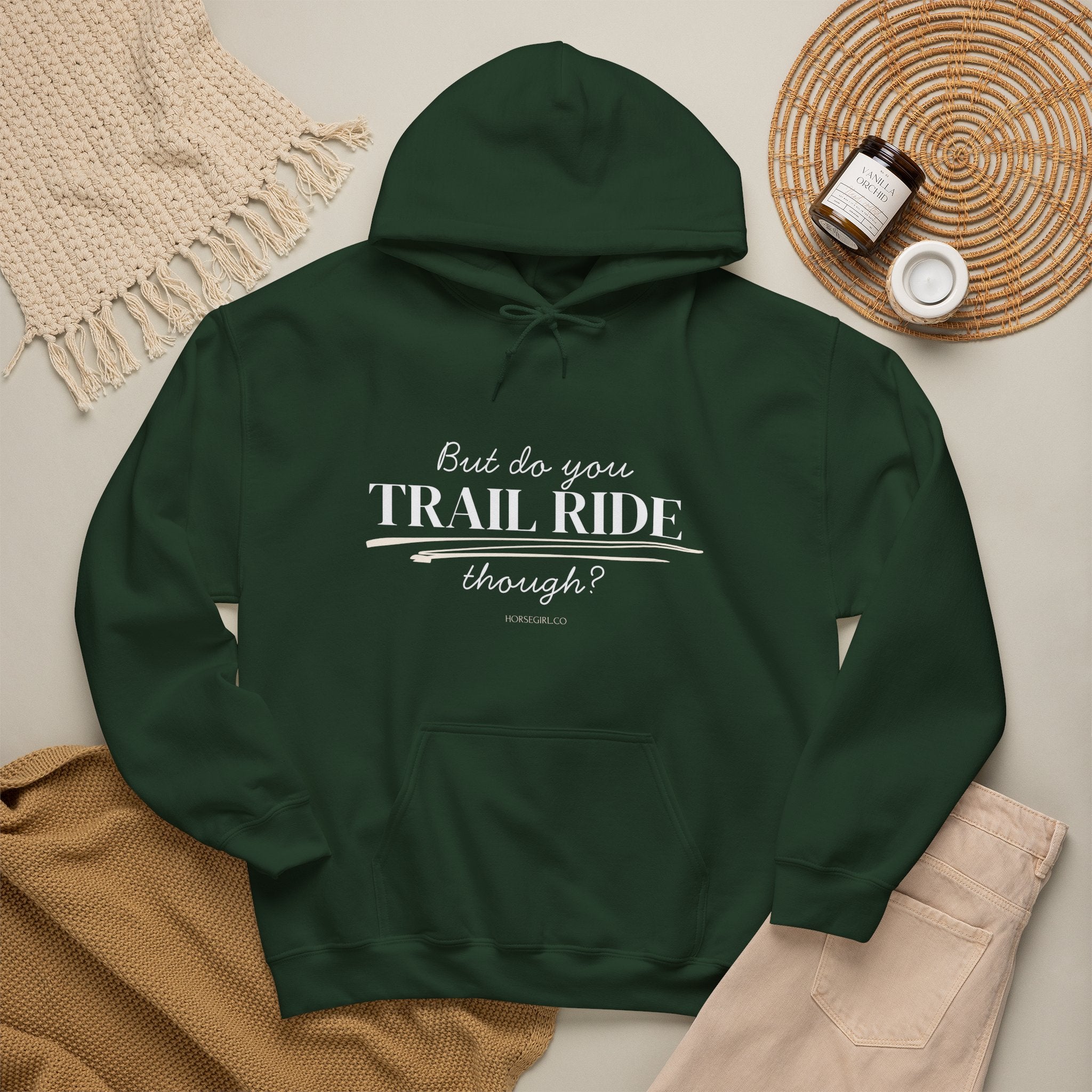 Trail Ride Hoodie — "But do you TRAIL RIDE though?" Casual Trail Riding Pullover