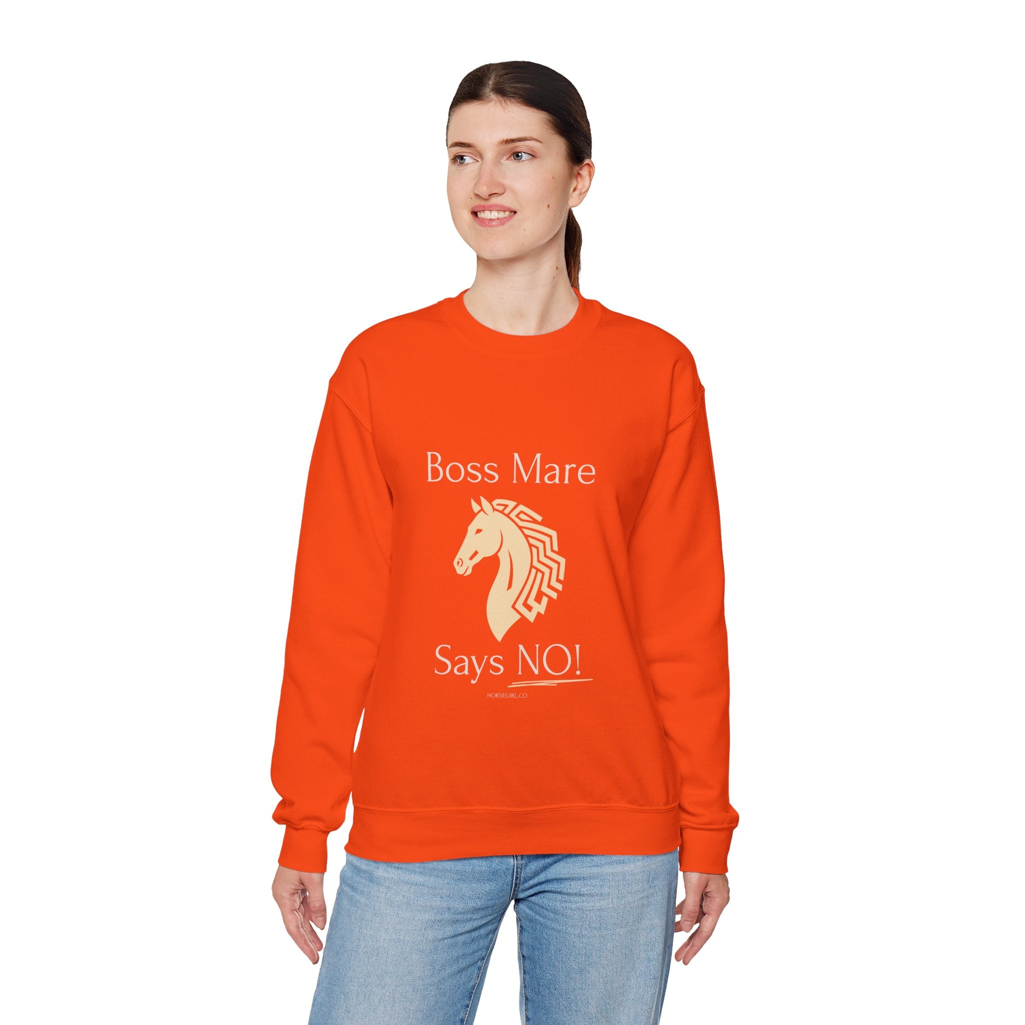 Boss Mare Says NO! Horse Lover Crewneck Sweatshirt