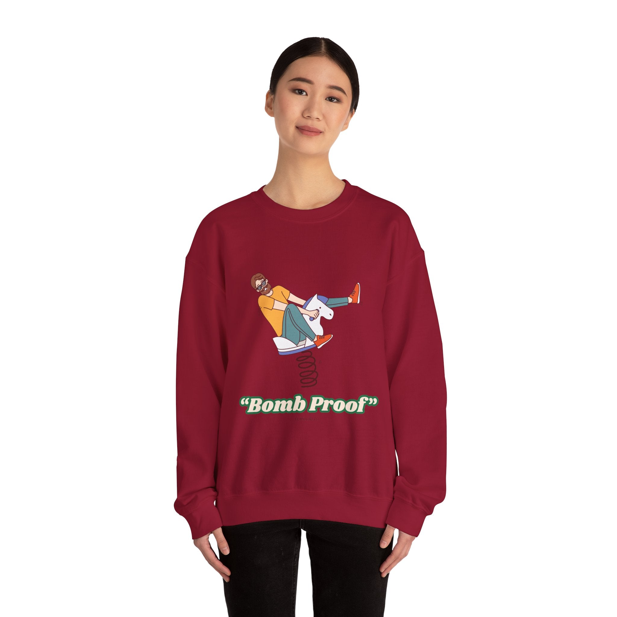 Crewneck Sweatshirt — 'Bomb Proof' Retro Playground Graphic