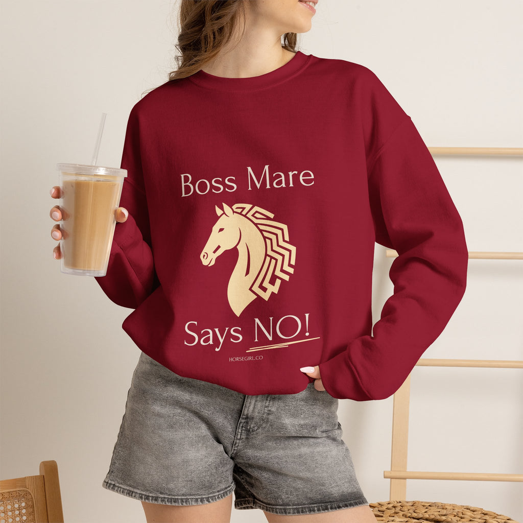 Boss Mare Says NO! Horse Lover Crewneck Sweatshirt