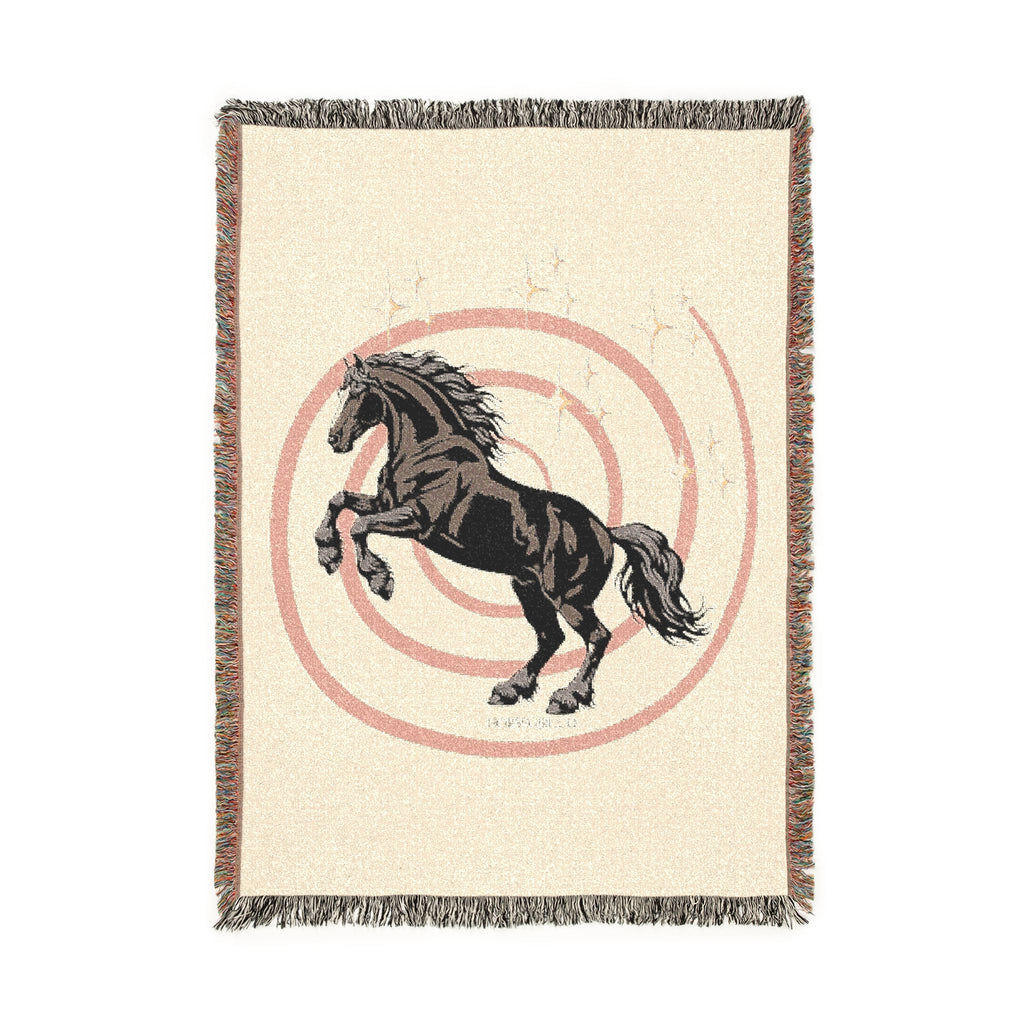 Black Stallion Woven Blanket — Stylish Throw Rug