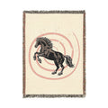 Black Stallion Woven Blanket — Stylish Throw Rug