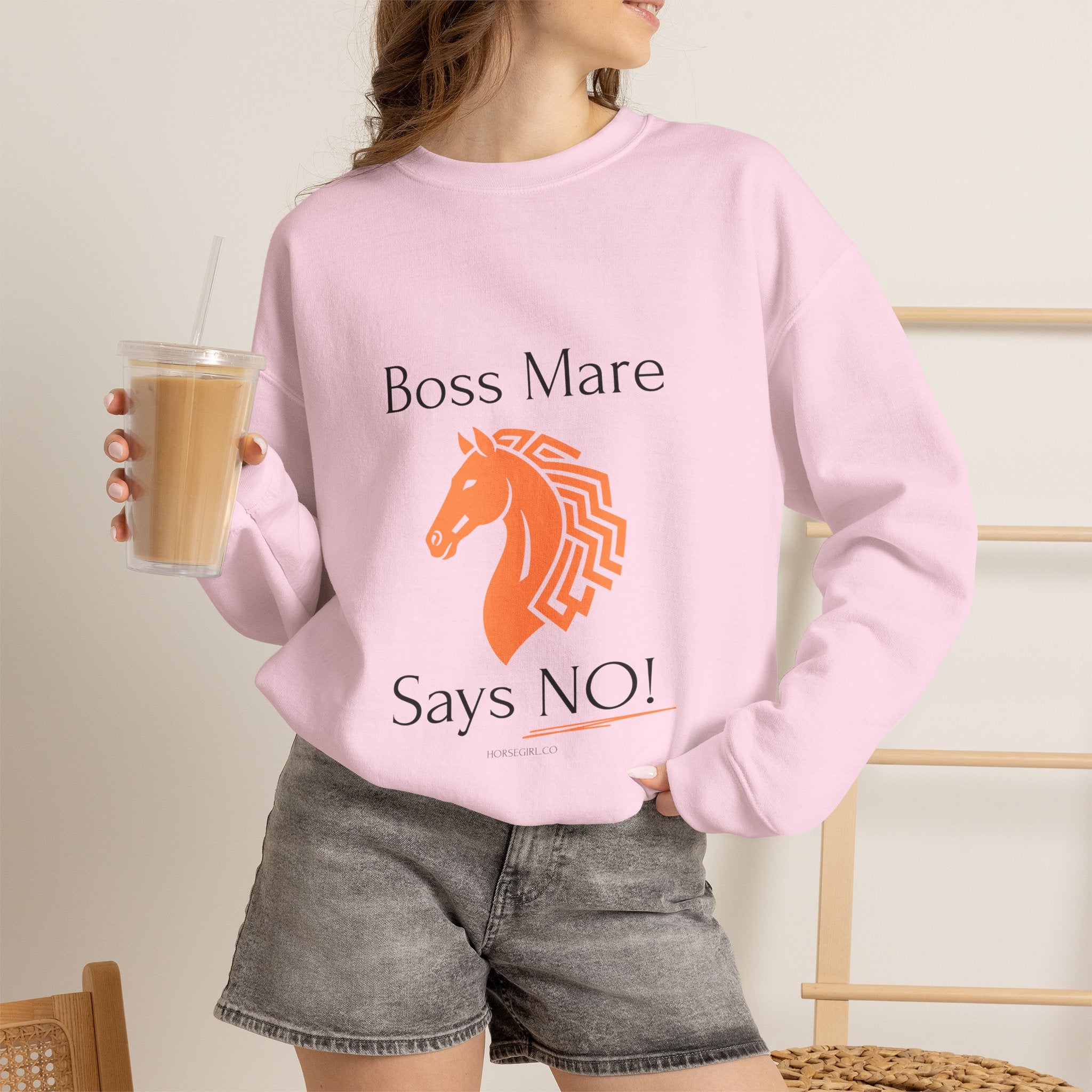 Boss Mare Says NO! Sweatshirt — Funny Horse Lover Crewneck