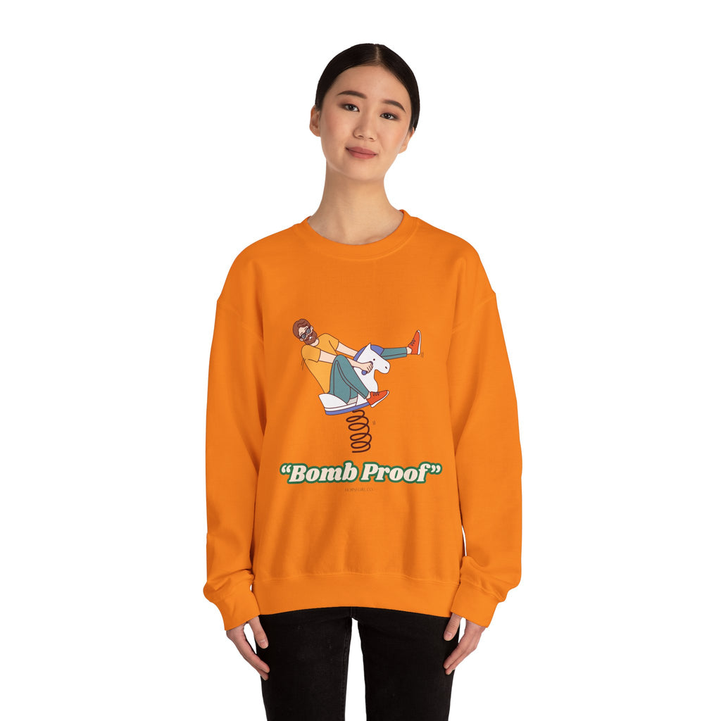 Crewneck Sweatshirt — 'Bomb Proof' Retro Playground Graphic
