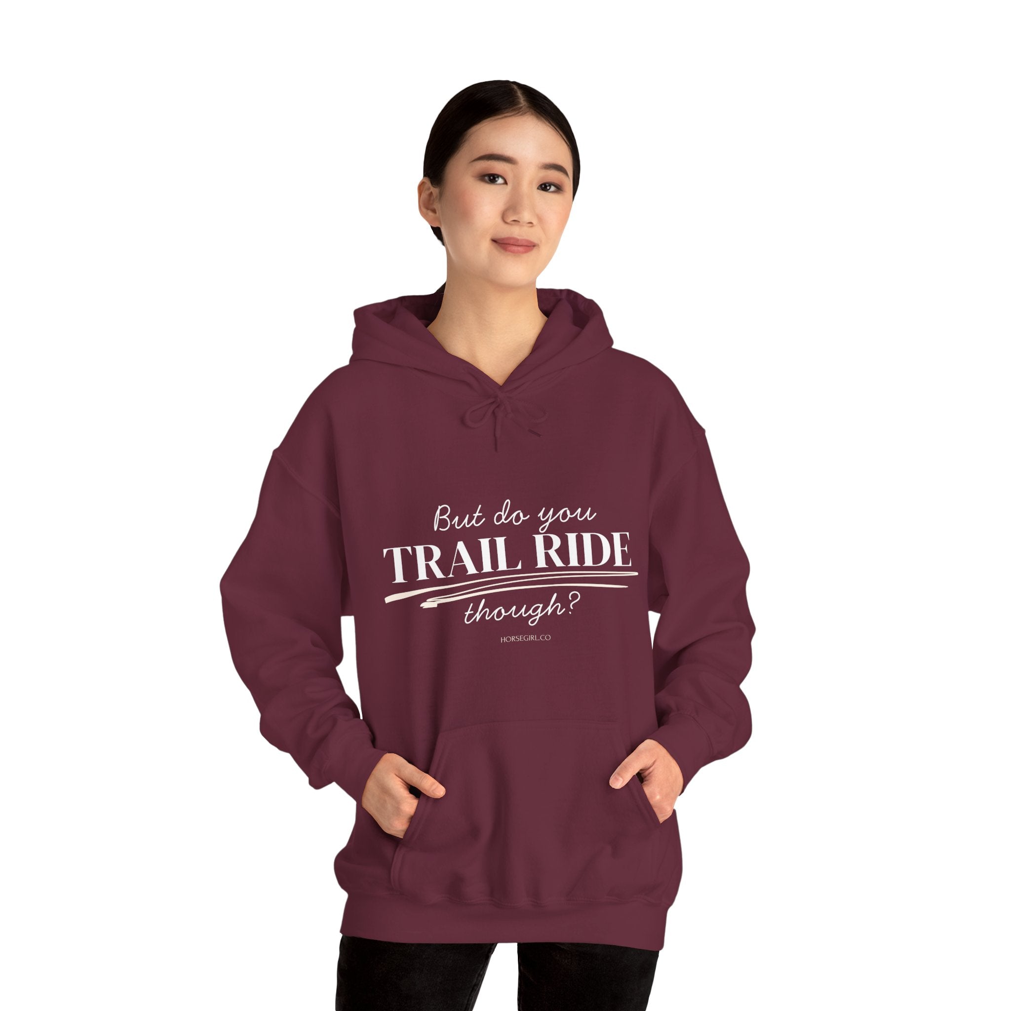 Trail Ride Hoodie — "But do you TRAIL RIDE though?" Casual Trail Riding Pullover