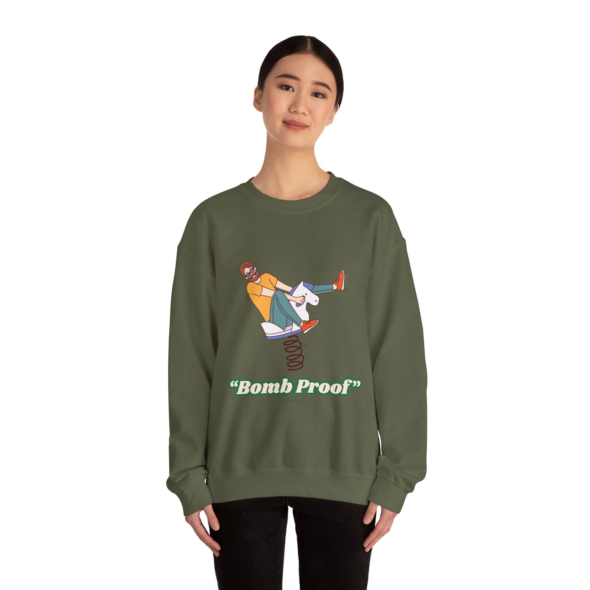 Crewneck Sweatshirt — 'Bomb Proof' Retro Playground Graphic