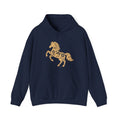 Golden Floral Horse Hoodie — Boho Style Equestrian Sweatshirt for Women