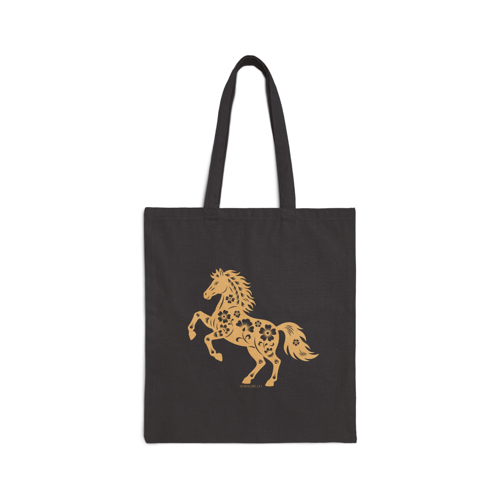 Horse Riding Tote Bag — Boho Style Floral Canvas Tote Bag for Women