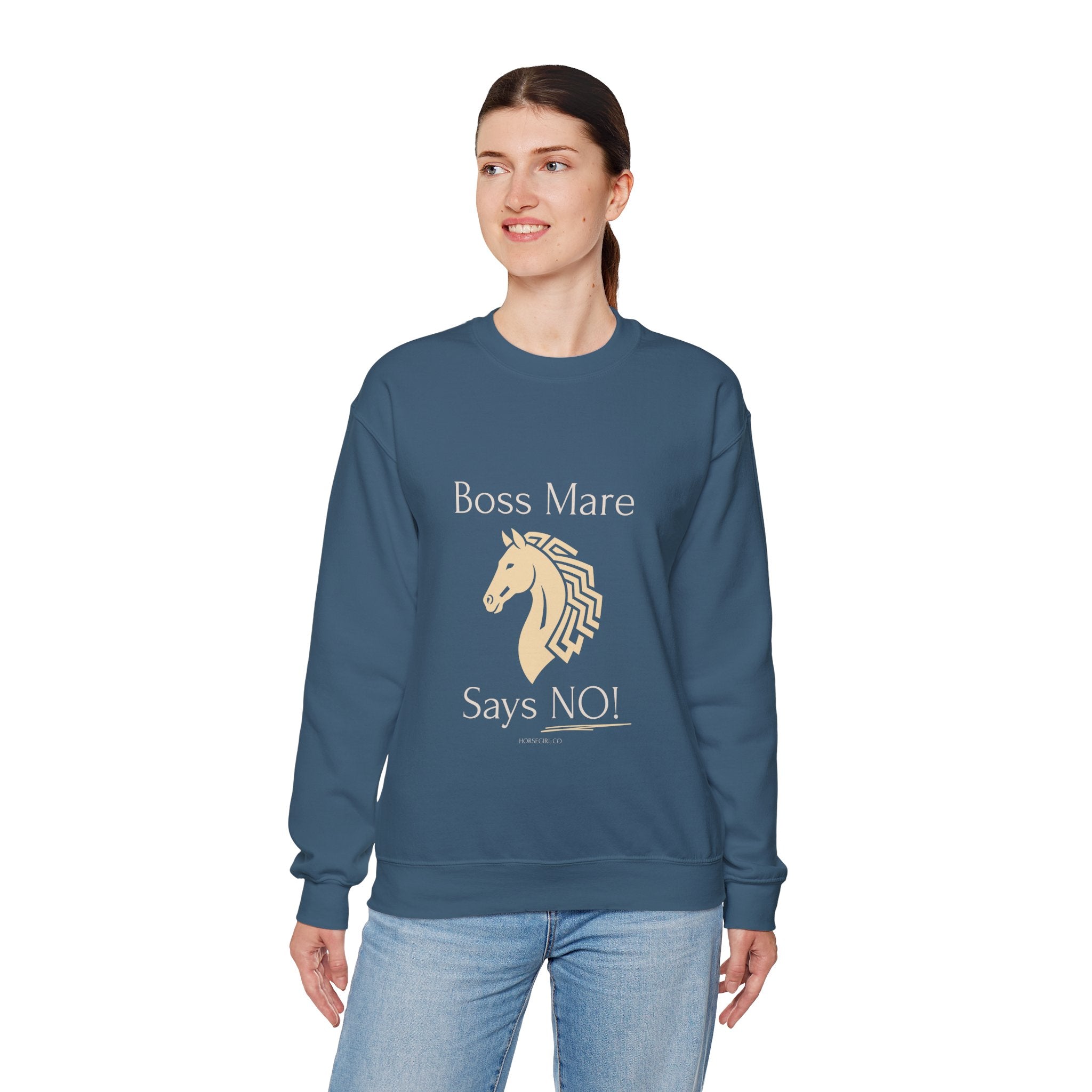 Boss Mare Says NO! Horse Lover Crewneck Sweatshirt