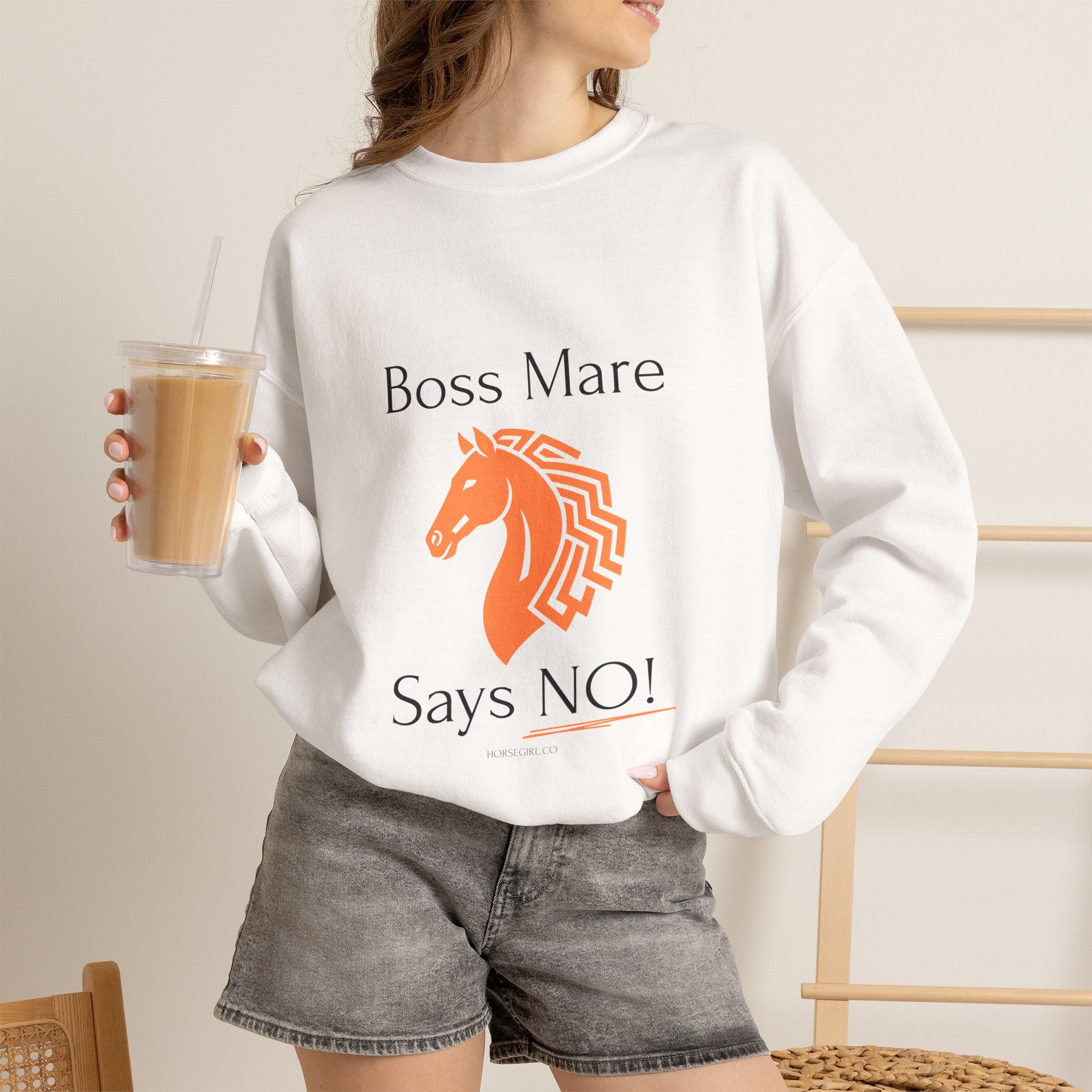 Boss Mare Says NO! Sweatshirt — Funny Horse Lover Crewneck