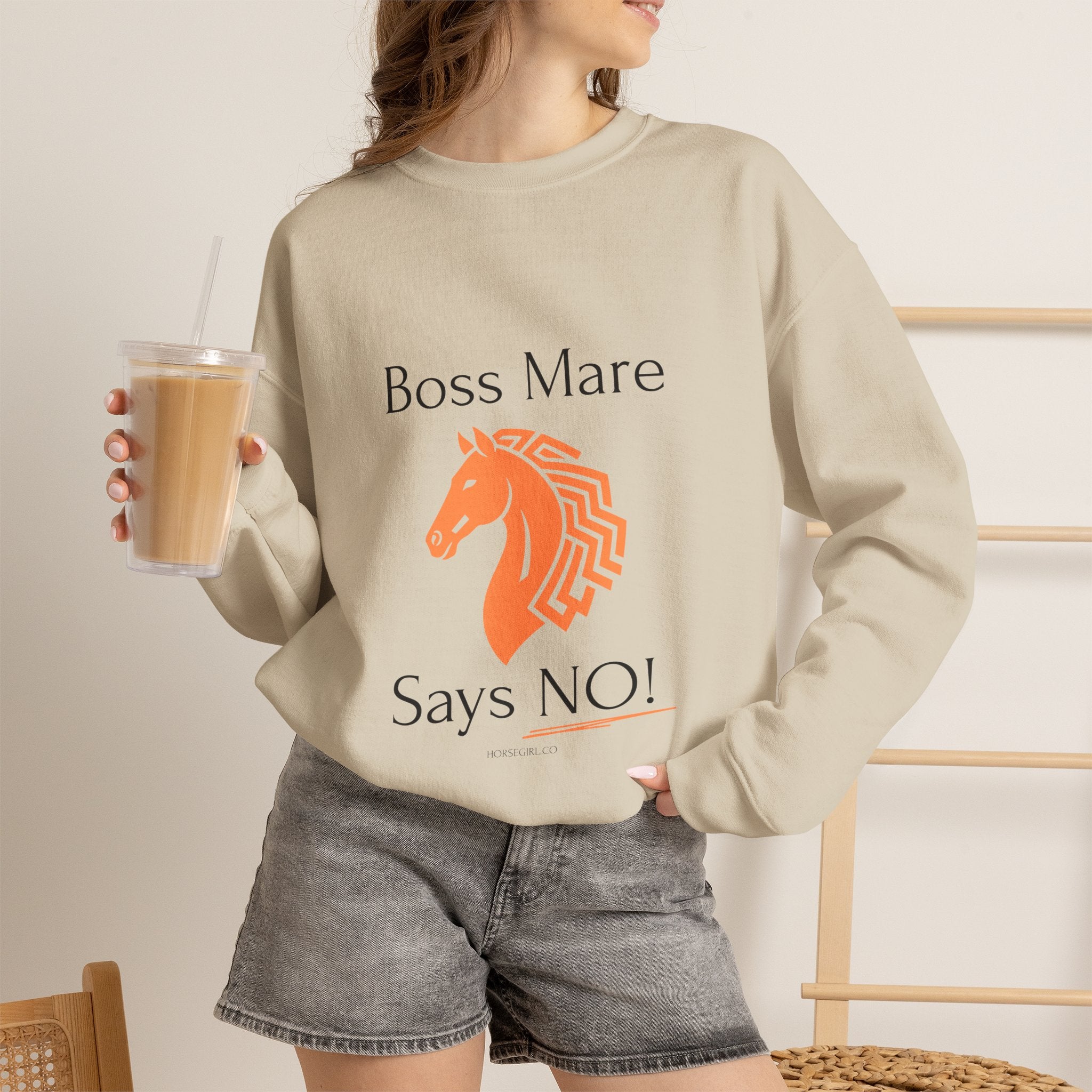 Boss Mare Says NO! Sweatshirt — Funny Horse Lover Crewneck