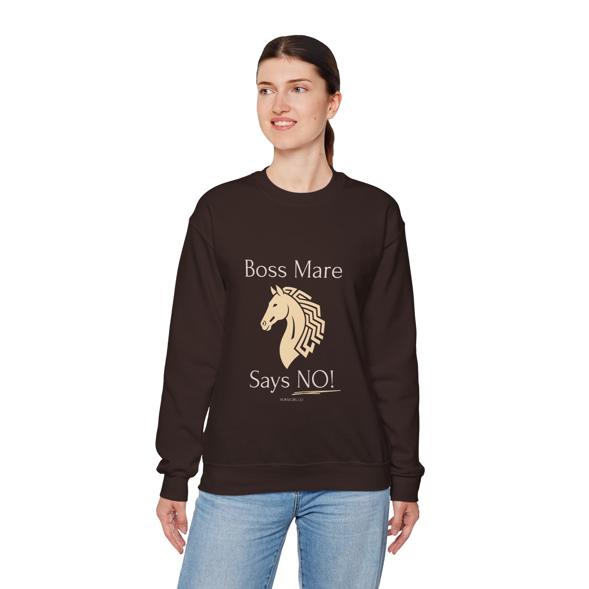 Boss Mare Says NO! Horse Lover Crewneck Sweatshirt