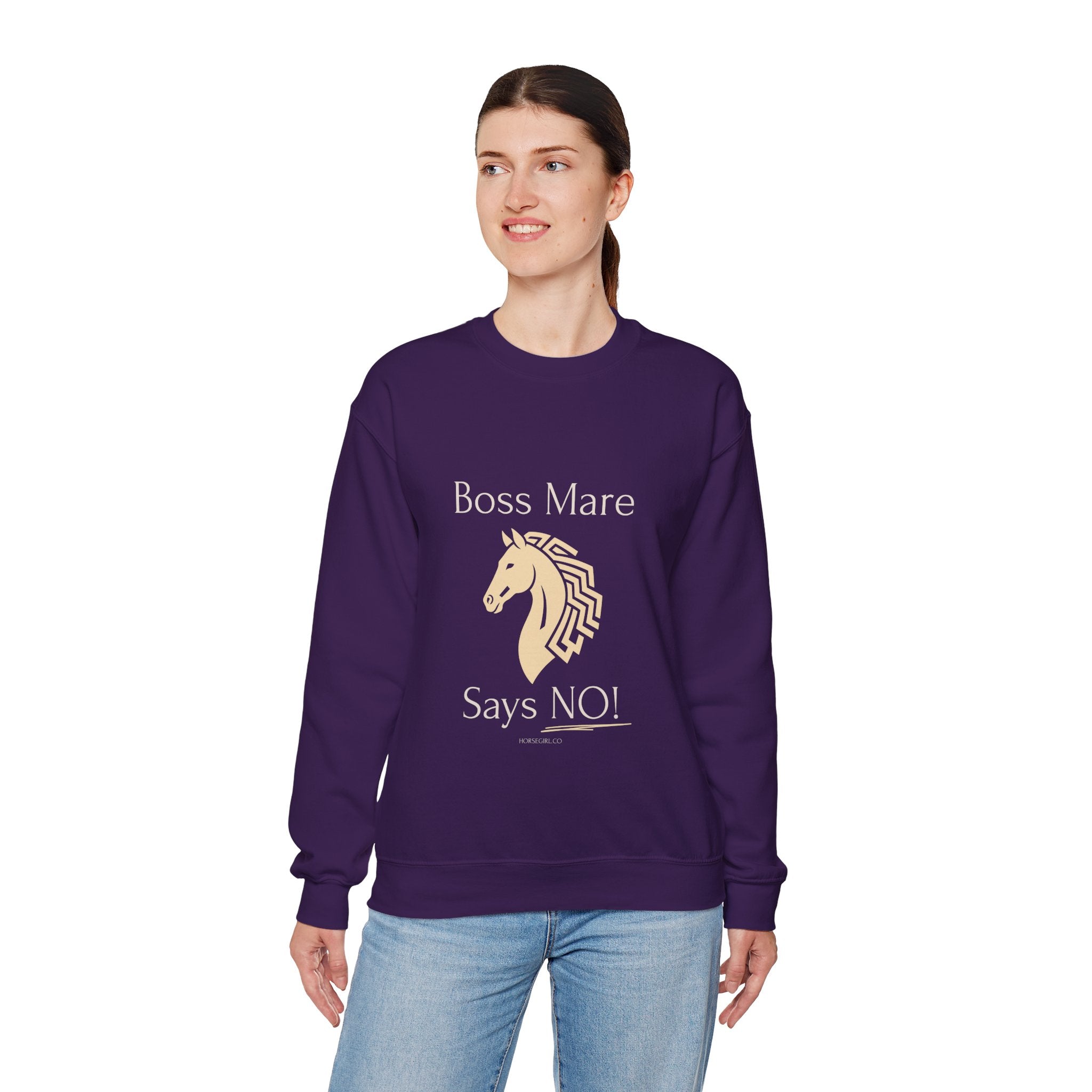 Boss Mare Says NO! Horse Lover Crewneck Sweatshirt